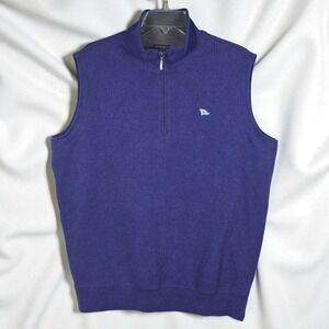 Carnoustie Golf Vest Mens Medium Purple 1/4 Zip Sleeveless Cotton Rumson NJ Club